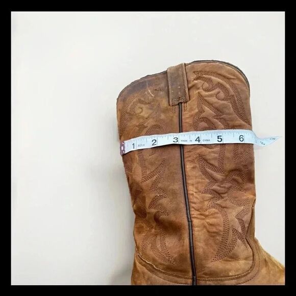 John Deere 50995 Brown Black Leather Western Cowboy Boots Men Size‎ 9M main image 5